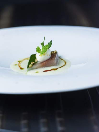 → Cédric Burtin · Restaurant gastronomique Chalon-sur-Saône, L'Omble laquée